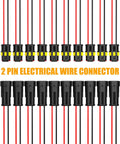 Two Pin Waterproof Car Wire Connectors 22AWG Quick Disconnect Automotive Electrical Connectors For Truck Trailer Van Marine Boat Yacht
