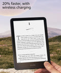 Kindle Paperwhite Signature Edition 7 Inch E Reader With 32GB Storage Featuring Auto Adjusting Front Light Wireless Charging In Use