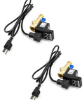 Two Automatic Timed Drain Valves For Compressed Air Systems, 2 Pack, 110V AC, Half Inch Inlet Outlet, Integrated Ball Valve Filter