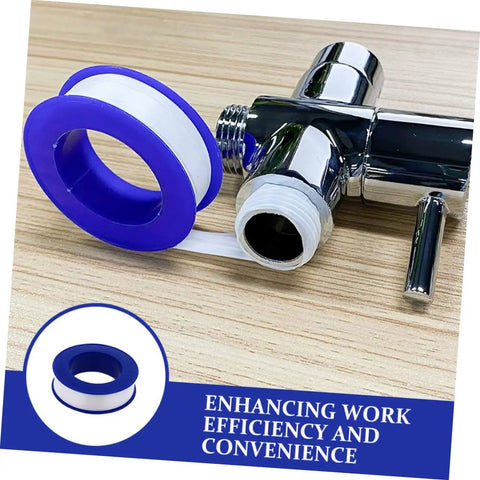 Heavy Duty PTFE Thread Seal Tape For Plumbing And Garden, 12 Rolls High Temperature Pipe Thread Tape, Leakproof Faucet And Shower Sealant shown with chrome faucet