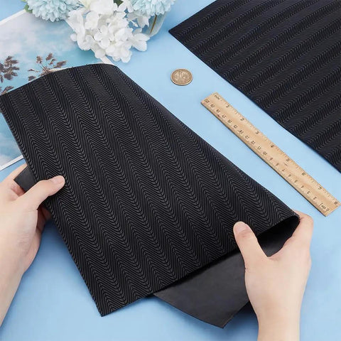 Two 15x11 Inch Rubber Shoe Soles Repair Sheets, 2.5mm Thick, Black Non Slip Bottom Material for DIY Sole Repair