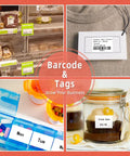 Heavy Duty Thermal Sticker Label Paper For M120 M110 M220 M250 M150 Label Makers on products like clothing tags and food jars.