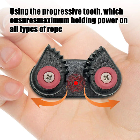 Close-up of aluminum cam cleat from Four Pack Aluminum Kayak Cam Cleats For Boats And Paddling Gear Built Tough Rugged Marine Cleats.
