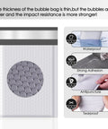 Bubble Mailers 4x8 Inches 100 Pack Padded Envelopes Self Sealing Waterproof Grey and White Opaque Mailers durability features