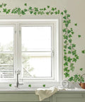 Cozy Hanging Ivy Vine Wall Decals Evergreen Leaves Stickers For Bedroom And Living Room Waterproof And Removable Wall Art Decor