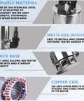Product features of Tough As Nails 1.5HP Submersible Sump Pump 115V Stainless Steel For Clean And Dirty Water, 4250 GPH