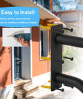 Heavy Duty U Shaped Handrail 2 Pack Wall Mount Stair Support Bar With Tight Non Slip Grip Black Powder Coated Finish installed with drill.