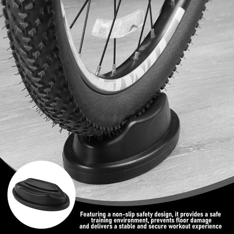 Front Wheel Block for Bike Trainers Rock Solid Stability with Heavy Duty Plastic Build Anti Slip Base on wooden floor