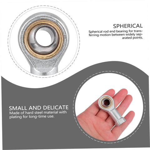 Four Pack Spherical Rod End Bearings With Female Thread For Pneumatic Equipment And Machinery Low Noise High Strength Copper Race And Hardened Steel Ball Durable For Power Tools Packaging Food Machinery Printing, female rod end bearing in hand