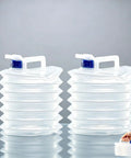 Two 2.6 Gallon Collapsible Water Container With Leak Proof Spigot For Camping And Outdoor Adventures BPA Free