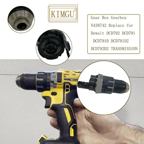 Replacement Gearbox And Chuck For 20V Max XR Compact Drill Series DCD791 DCD791B DCD791D2 DCD792 DCD792D2 with handheld drill