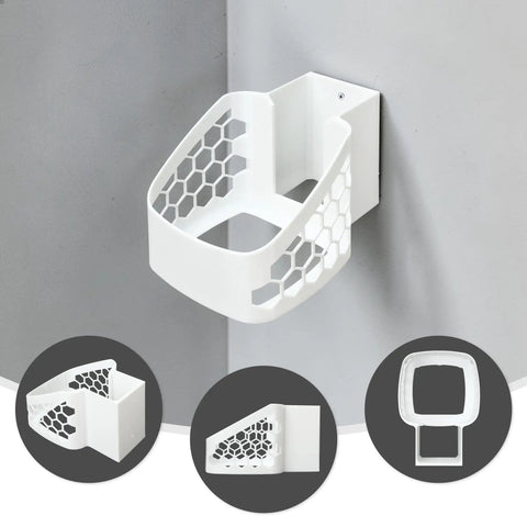 Wall Mount Bracket For Xfinity Comcast Xb8 Router Wifi in white, features honeycomb design for airflow, securely holds router.