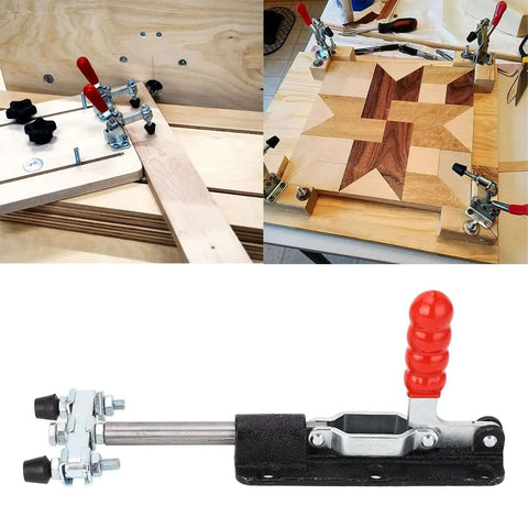 Heavy Duty Push Pull Toggle Clamp 80mm Stroke 350kg Clamping Force 185 Degree Handle Opening Quick Release Double Toggle Clamp in use