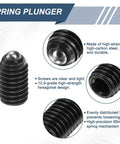 10 Pack M6 Hex Socket Ball Plungers High Carbon Steel Spring Loaded Thumb Knobs For Pneumatic And Lube Rigs close-up of spring plunger detail