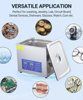 Straight Up Heavy Duty Ultrasonic Cleaner With Heated Tank And Digital Timer Built Tough For Jewelry Glasses Watch Dental Tool And Industrial Parts Kickin Deep Scrubbing 10 Liter 240 Watt with versatile applications for cleaning various items.