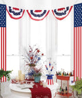 Patriotic Outdoor Door Decorations With 14 By 72 Inch Hanging Stars And Stripes Banners Two Piece With Rod And String Included Weather Resistant 300D Polyester