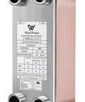 Beefy Water To Water Plate Heat Exchanger 3 By 8 Inch 16 Plate Copper Brazed Edges In 316L Stainless Steel Front View