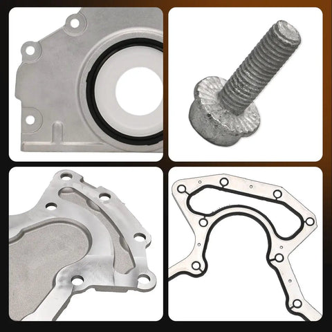 Beefed-Up Rear Main Seal Cover And Gasket Bolts Kit For GM LS V8 Engines 4.8L 5.3L 5.7L 6.0L 6.2L 1997 To 2013 Replace 12639250 12633579 635-518 Fits Chevy GMC And Cadillac, aluminum cover and bolts