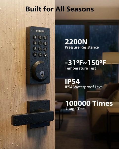 Top Shelf Wifi Smart Deadbolt With Built In Keypad And Sturdy Door Handle Top Notch App Control For Instant Remote Access And Custom Guest Permits Rock Solid Keyless Entry System For Modern Households