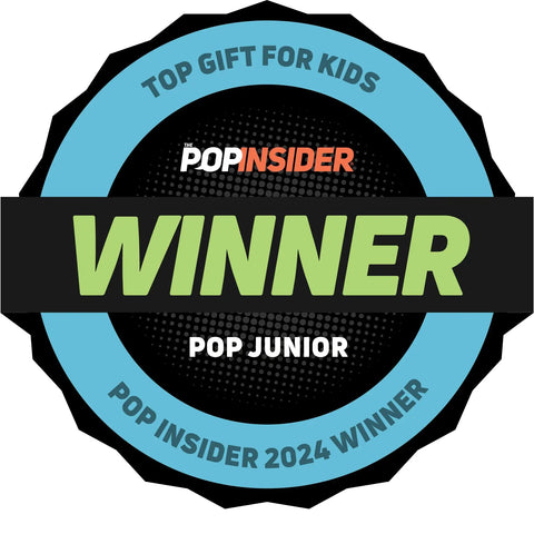 Pop Insider 2024 Winner badge for Top Gift for Kids, featuring the text 'Winner Pop Junior'.