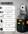 Dead On 4 In 1 Wall Laser Level Kit Featuring Bright Green Line And Integrated Dust Collection Mount For Slick Home Renovation And Precision Woodworking Builds, compact design with bubble vials.