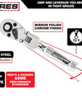 Flex Head Ratchet Set Three Piece With 72 Tooth Quick Release Reversible Design For Quarter Inch, Chrome Vanadium Steel