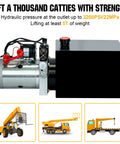 12V Electric Hydraulic Trailer Pump With 4 Quart Reservoir Double Acting Power Up Unit For Dump Trucks 3200 PSI Output