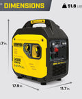 4000-Watt Dual Fuel Portable Inverter Generator RV Ready With Quiet Technology And CO Shield Auto Shutoff, 51.8 lbs size view