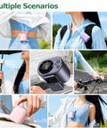Multiple uses of Clip On Car Fan With LED Display And 360 Degree Rotation, 199 Speed Settings, USB Rechargeable for outdoor activities