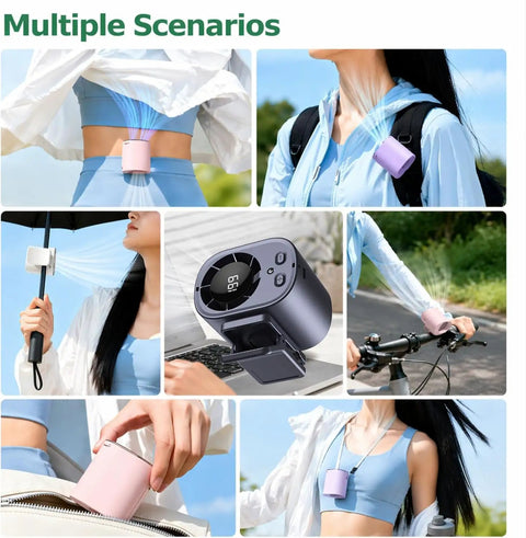 Multiple uses of Clip On Car Fan With LED Display And 360 Degree Rotation, 199 Speed Settings, USB Rechargeable for outdoor activities