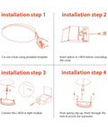 Installation steps for 12 Pack 6 Inch LED Recessed Downlights With J Box Dimmable Canless Ceiling Lights Kickin Bright 850 Lumens 12W.
