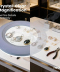 XL Bifocal LED Magnifying Lamp With 7 Inch Acrylic Lens 2.25x And 6x Magnification, 1600 Lumens Dimmable over jewelry display