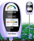 2-In-1 Soil Moisture Meter And PH Tester With Dual Screen For Plants And Lawn Care, No Guesswork Garden Check For Watering, Indoor Outdoor Farm Use Lavender Purple, dual dial