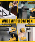 Experience Total Cordless Freedom With This Brushless Electric Rivet Gun Compatible With DeWalt 20V Battery in action for various applications.