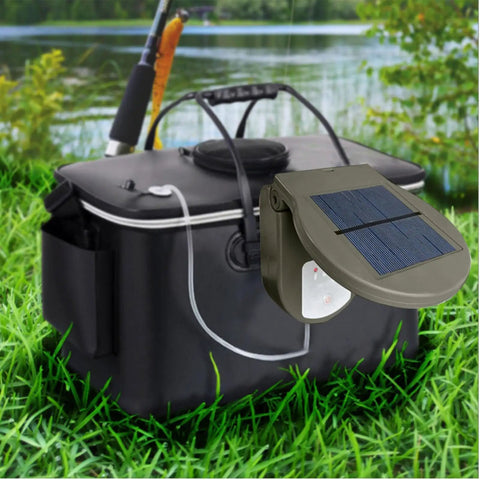 Solar Powered Aerator With Back Clip, 2600mAh Battery, Three Modes, Portable Air Pump For Fish Tank And Outdoor Ponds