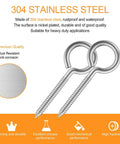 Beefy 20 Pack 2 Inch 304 Stainless Screw Eyes And Eyebolts Set For Heavy Duty Hooks Lag Hardware Corrosion Resistant And Easy To Install