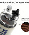10 Micron Fuel Water Separator Kit For Outboard Motors Marine Filter System With 30 GPH Flow Removes Water And Particles Up To 99 Percent Replaces S3240