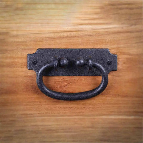 Top Shelf Wrought Iron Cabinet Ring Pulls Antique Colonial Style Black Finish Heavy Duty Drawer Handles Rust Resistant Powder Coating Easy Grip Design Fits Standard Cabinetry For Quick Upgrades