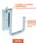 Small Square Hook For E-Track And X-Track Systems, Flat Bottom Design, Holds Small Tools And Tool Bags, 200-Lb Working Load
