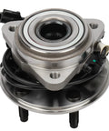 Front Wheel Hub And Bearing Assembly For 4WD Ford Explorer 1995 To 2001, Ford Ranger 2001 To 2009, Mazda B4000 2001 To 2009, Mazda B3010 2001 To 2002, Mercury Mountaineer 1997 To 2001 With ABS Sensor Wire, showing metal structure and sensor wire