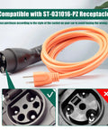 120V Three Pin Golf Cart Charging Power Cord Replacement Tailored Fit For Evolution Icon EV Fleet No Fuss Wall Setup smooth orange cable