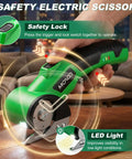 Cordless 4V Electric Box Cutter With Led Light And Safety Lock cutting leather with safety features visible.