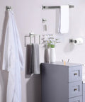 Gold Five Piece Bathroom Hardware Set Wall Mounted 23.6 Inch Towel Bar Brushed Gold Finish 304 Stainless Steel installed