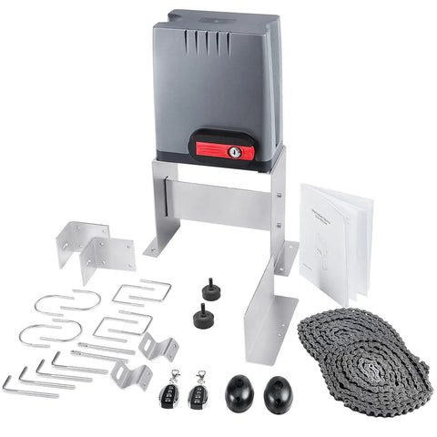 Automatic Sliding Gate Opener Kit For Gates Up To 1800 Lb With 2 Remote Controls 40-Foot Driveway Gate Motor Electric Gate Operator Security System Heavy-Duty Hardware And Roller Chain display