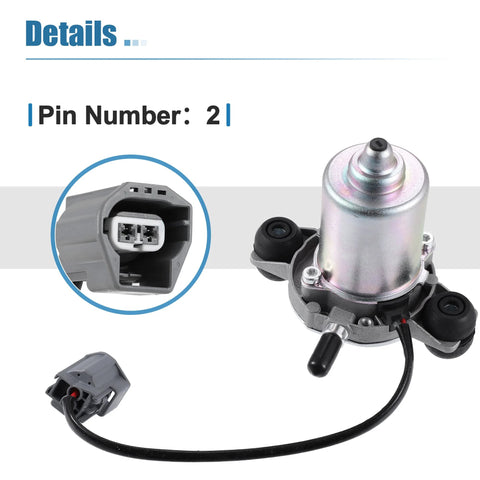 Brake vacuum pump assembly with cylindrical metal pump and 2-pin gray electrical connector