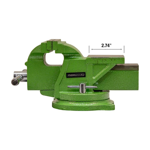 Heavy Hitter 4 Inch Bench Vise With 360 Degree Swivel Base And No Nonsense Clamping Power For Home Shop Woodworking And Auto Builds, green cast iron.