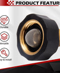 Close-up of Copper Water Inlet Connector For High Pressure Washer Pumps Three Eighths Inch Male To Three Quarters Inch Female Fitting