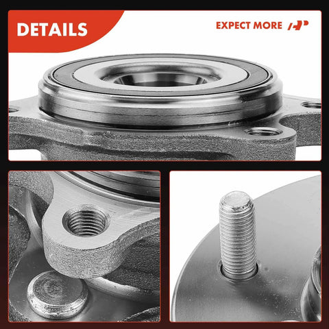 Close-up of Ride Smooth Daily Driver Front Wheel Bearing And Hub Assembly with steel surfaces and mounting features.