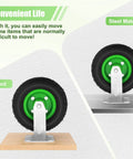 Eight Inch Pneumatic Caster Wheels Set Of Four Dual Ball Bearing Heavy Duty Shock Absorbing Air Tires for smooth mobility on wood and steel surfaces.