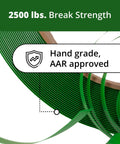 3/4 Inch X 2400 Ft Polyester PET Strapping Kit With 2500 Lb Break Strength close-up of green strap coil